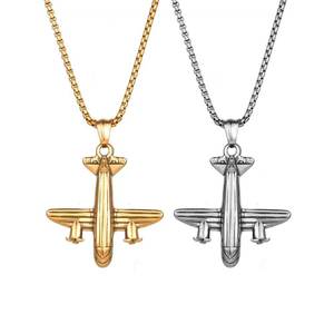 Collar de Avión de Acero Inoxidable, Colgante Unisex con Cadena SP982, Joyería de Moda - Product Image 1