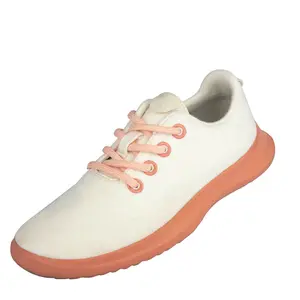 Pure White Cashmere Lace Up ขนสัตว์กีฬาสบายรองเท้าผ้าใบที่มีสีสัน Graphene Grip Sole รองเท้าเบาหวานวิ่งรองเท้า