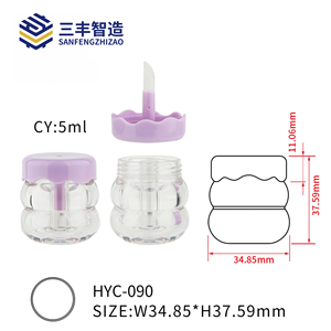 Tube de gloss à lèvres en plastique transparent avec bouchon à vis violet 5 ml, contenant cosmétique pour l'emballage d'huile à lèvres - Product Image 4