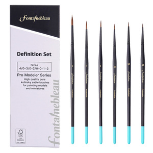 Ensemble de pinceaux miniatures professionnels en poils de Kolinsky Sable avec manche en bois Fontainebleau <span class=keywords><strong>pour</strong></span> la <span class=keywords><strong>peinture</strong></span> de modèles et de miniatures - Product Image 1