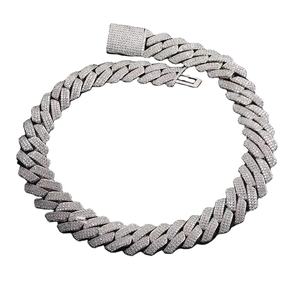 Bracelet tennis de luxe en diamants VVS avec chaîne cubaine en acier inoxydable, bijoux pour femmes et hommes - Product Image 1