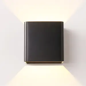 Cube Square Shape Small Hot Antique Vintage Retro Industrial Metal AC Electric LED Bedside Wall Lamp