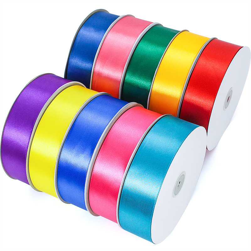 Wholesale Solid Color Satin Lanyards Handmade Rose Bow Ribbon Fresh Flower Ribbon for Birthday Cake Wedding Decoration Image 2