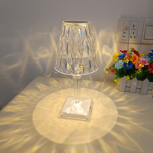 Acrylic bảng đèn rượu thủy tinh thiết kế tuyến tính bầu không khí USB ba màu mờ đèn cạnh giường ngủ - Product Image 1