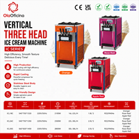 Machine à glace molle commerciale 3 saveurs pour glacier, café, restaurant, pâtisserie, modèle sur pied