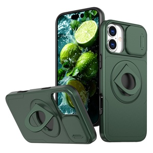 เคสโทรศัพท์มือถือแม่เหล็กสุดหรูสำหรับ iPhone 15 Pro Max 14 Plus 16 17 Pro Max พร้อมวงแหวนเลื่อนและขาตั้งแบบหมุนได้ - Product Image 4