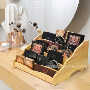 Wooden Tiered Eyewear Display <b>Box</b> 7 Layers Eco Friendly <b>Makeup</b> Storage Organizer Desktop Bedroom Living Room Use - Product Image 3