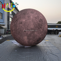 Ballon décoratif extérieur adapté aux besoins du client d'éclairage de LED grande planète gonflable de lune pour la publicité