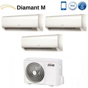 Aire Acondicionado Ferroli Trial Split Inverter DIAMANT Serie M 9 + 9 + 9 con 27-3 R-32 Wi-Fi Integrado 9000 + 9000 + 9000-Nuevo - Product Image 1