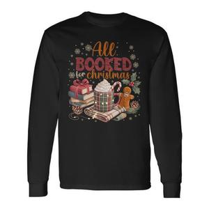 Camiseta de manga larga con diseño de libros navideños y cacao, regalos de Navidad - Product Image 1