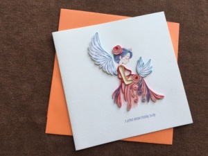 Belle carte 3D en quilling faite à la main, carte de vœux en papier, cadeau souvenir attentionné pour les êtres chers et les moments spéciaux - Product Image 1