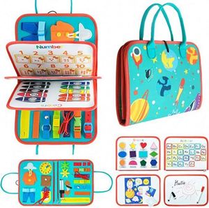 กระดานกิจกรรมมอนเตสซอรี่สำหรับเด็กอายุ 2-4 ปี และ 5-7 ปี ทำจากผ้าสักหลาดที่ทนทาน สำหรับการเรียนรู้และเล่น ของเล่นพกพาสำหรับเดินทาง - Product Image 6