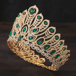 Europeo americano passerella Miss World diadema corona in lega placcata oro strass stile moda HY Brand per <span class=keywords><strong>la</strong></span> bellezza tailandese - Product Image 4