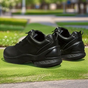 Chaussures de fitness unisexes en cuir noir respirant à fermeture rapide pour le sport en plein air et la randonnée - Product Image 3