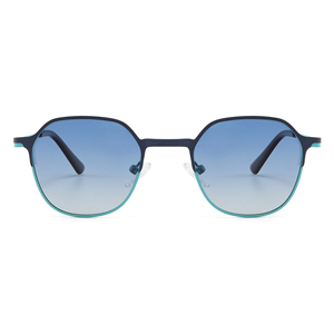 Geometric Polarized <b>Sunglasses</b> Stainless Frame Blue Gradient Lenses UV400 Fashion Shades for Driving Outdoor - Product Image 6