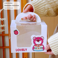 Boîtes à gâteaux bento en carton ondulé rigide transparent biodégradable avec fenêtre et poignée, impression personnalisée du logo en gros