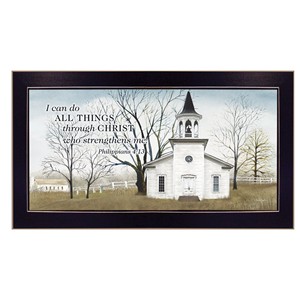 Stampa HMS 1 arte da parete con cornice nera "posso fare tutte le cose" - Product Image 2