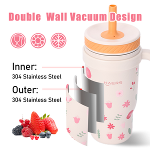 Haers gepersonaliseerde logo voedselveilige geïsoleerde sportfles voor kinderen met rietje - Product Image 5