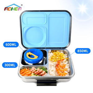 AOHEA Custom4 <b>Compartment</b> Stainless Steel Soup Bowl <b>Lunch</b> <b>Box</b> certified <b>with</b> CPC LFGB and FDA dishwasher safe - Product Image 1