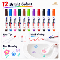 Marqueur pour tableau blanc personnalisé 8/12 couleurs, stylos flottants pour gribouillage, marqueurs de graffiti pour tableau blanc, marqueur de peinture magique flottant à l'eau