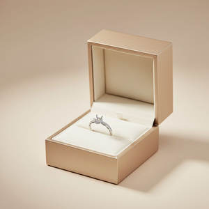 Anillo de compromiso y alianza de oro blanco de 18 quilates con diamante natural solitario, semimontura, para mujer, joyería fina al por mayor, el más popular - Product Image 6