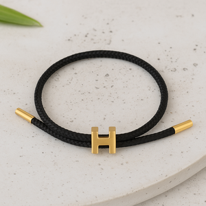Bracciale in corda intrecciata regolabile con chiusura magnetica placcato oro Unisex gioielli di moda per uomini e donne regalo accessori Casual - Product Image 2