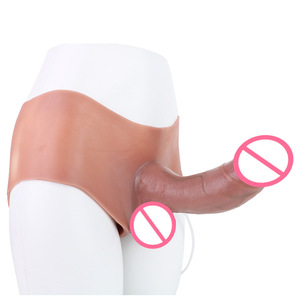 Leicht gebogener realistischer weicher Dildo vibrator Massiver <span class=keywords><strong>Penis</strong></span> wasserdichter Lesben bekleidung aus Silikon leder - Product Image 3