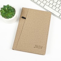 2024 personnalisable A5 bloc-notes en cuir dur cahier anglais pour le commerce extérieur espagnol efficacité quotidienne manuel cadeau Journal
