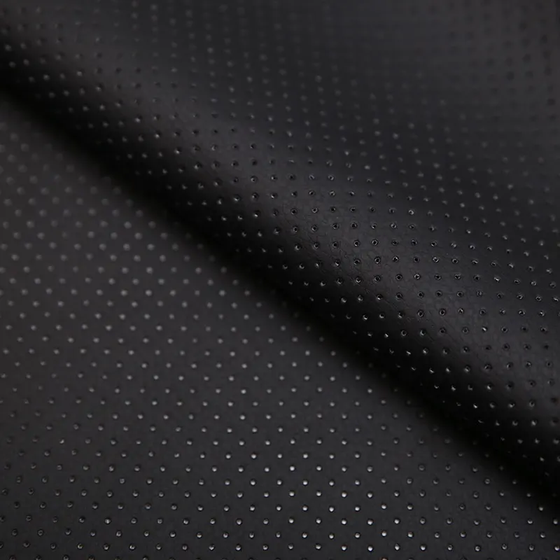 2020 New Style Black Perforated Commercial Marine Grade Upholstery Vinyls Faux Leather Fabric Perforated Vinyl Leather Cloth