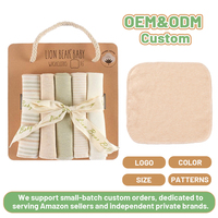 Lot de serviettes pour enfants en coton 100 % biologique, imprimé animaux, épaisses et douces, 200 fils/cm²