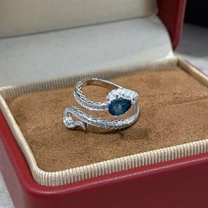 Bague mystérieuse topaze bleue <span class=keywords><strong>de</strong></span> <span class=keywords><strong>Londres</strong></span> naturelle plaquée rhodium en argent sterling 925 Bijoux pour femmes - Product Image 2