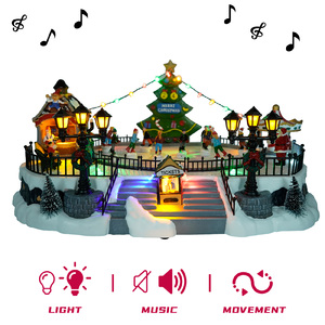 Proveedor Mayorista de Decoración Navideña de Plástico con Luces LED Animadas y Música, Pista de Patinaje, <span class=keywords><strong>Pueblo</strong></span> <span class=keywords><strong>Navideño</strong></span> 2025 con Movimiento - Product Image 1