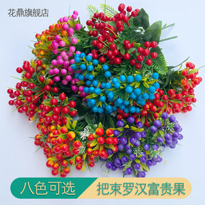 Bouquet de fruits artificiels de houx 100 cm en plastique, décoration de Noël, verdure pour mariage - Product Image 2