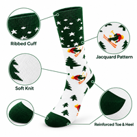 Chaussettes en coton personnalisées pour les fêtes d'hiver, épaisses, motif sapin de Noël, tricot doux, vente en gros directe d'usine