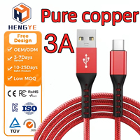 Câbles de données USB vers Type C de 3 pieds, 6 pieds, 10 pieds de long, en alliage d'aluminium durable, tressés en nylon, avec logo, pour une charge rapide USB-C