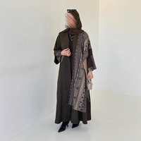 Abaya de luxe brodée pour femmes, kimono ample modeste, kaftan turc, vêtements arabes islamiques de Dubaï, robe de soirée Ramadan