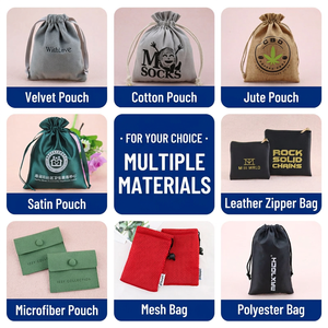 Pochette en velours personnalisée avec cordon de serrage, sac cadeau pour bijoux, sac de rangement en flanelle douce pour collier, bague, montre, emballage - Product Image 3