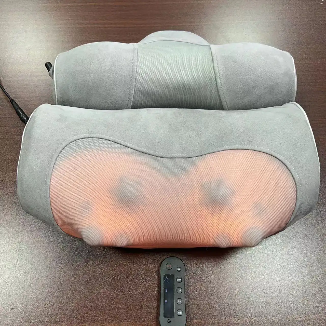 Nuovo cuscino per massaggio morbido 2 in 1 massaggiatori elettrici per collo e collo massaggiatori ricaricabili per collo e schiena per alleviare il dolore vibrazioni e calore