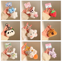 Porte-clés en peluche en gros, cadeaux promotionnels, breloques de sac, design de personnage, mini jouet en peluche doux Kawaii, porte-clés en peluche personnalisé mignon