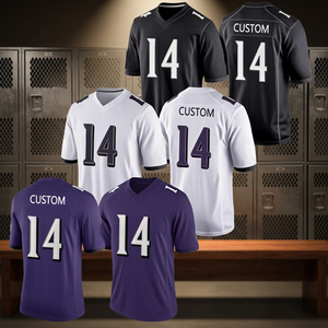 Camiseta de Fútbol Americano Personalizada para Hombre, Cuello en V, Manga Corta, Absorbente de Humedad, 100% Poliéster, Estilo con Números de Equipo Impresos - Product Image 4