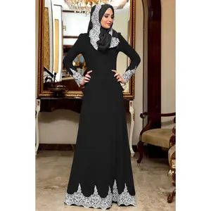 Dubai Abaya musulmanes vestido sIlamic ropa elegante de moda traje de corte Slim de manga larga vestido de las mujeres Abaya