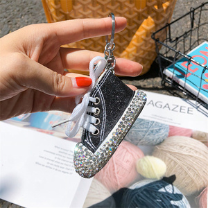 3D Mini zapato de lona cristal Rhinestone llavero zapatilla zapato llavero zapatos de lona bolsa coche llavero recuerdos regalo - Product Image 6