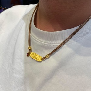 Collar Amarillo Tres en Uno con Diseño <span class=keywords><strong>de</strong></span> Cuerda Trenzada Color Café, Cadena Elegante <span class=keywords><strong>para</strong></span> Suéter, Regalo <span class=keywords><strong>para</strong></span> <span class=keywords><strong>Novio</strong></span> - Product Image 2