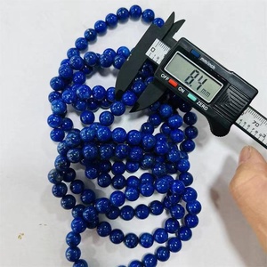 Bracelet en perles extensibles polies en <span class=keywords><strong>Lapis</strong></span> <span class=keywords><strong>Lazuli</strong></span> naturel de haute qualité de 8mm avec énergie de cristal de guérison bricolage - Product Image 3