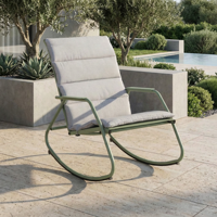 Chaise longue à bascule moderne, imperméable, portable, légère, en tissu, pour l'extérieur, confortable, pour patio, jardin, cour, parc