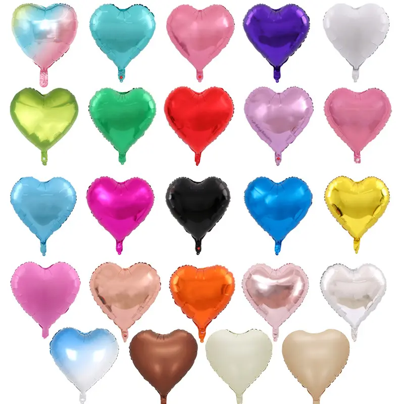 JYAO, оптовая продажа, 18-дюймовые воздушные шары из фольги в виде сердца для дня рождения, для свадебного украшения на День святого Валентина