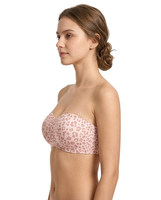 Soutien-gorge sans fil demi-bonnet bandeau sans bretelles, bonnet moulé sans couture, sous-vêtements féminins, vente en gros, usine OEM ODM personnalisée, imprimé léopard