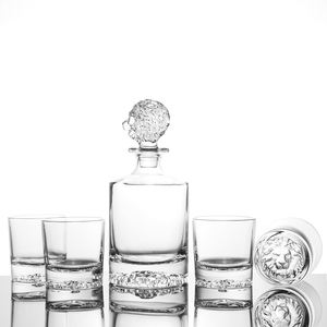 Decantador de Whisky de Cristal sin Plomo con Diseño de <span class=keywords><strong>León</strong></span>, Juego de 4 Vasos Old Fashioned, para Uso Doméstico, Capacidad de 900 ml - Product Image 5
