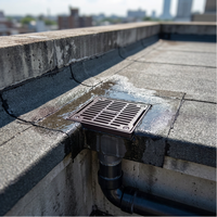 Grille de drainage des eaux de pluie pour toiture LANWEI en fonte ductile, grille de ventilation à fentes, revêtement en asphalte, 3 pouces, 4 pouces