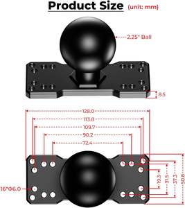 2,25 \ "bola gran buscador de peces montaje Universal aleación de aluminio placa de montaje electrónica marina accesorios de motocicletas compatibles - Product Image 4